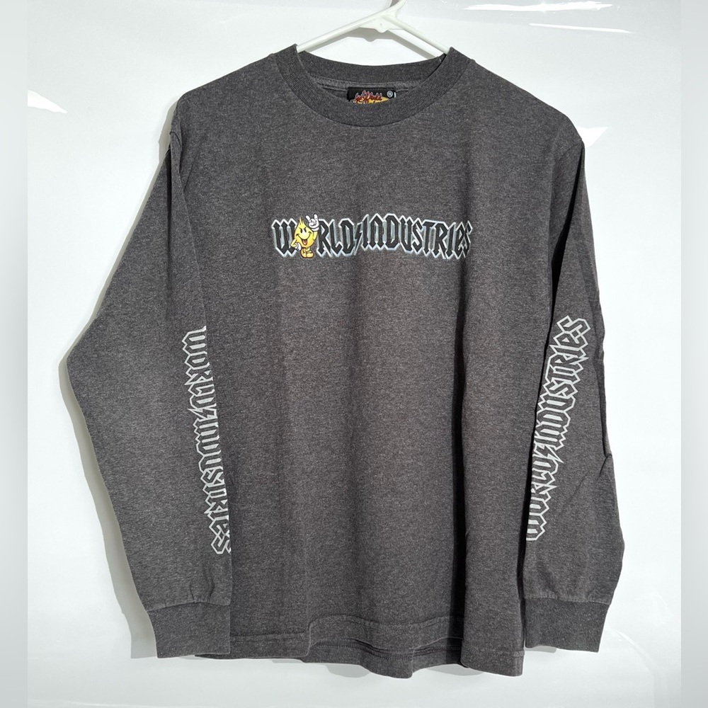 Vintage World Industries Flame Boy Long Sleeve T-Shirt Gray Size Youth XL